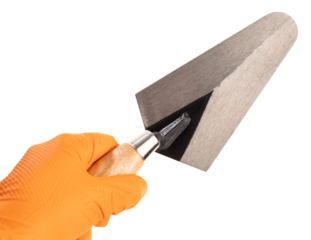 Hand Holding  a Trowel isolated