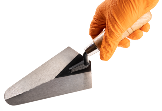 Hand Holding  a Trowel isolated