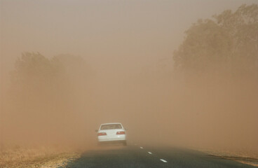 Dust storm in the far outback of New South Wales, Australia.