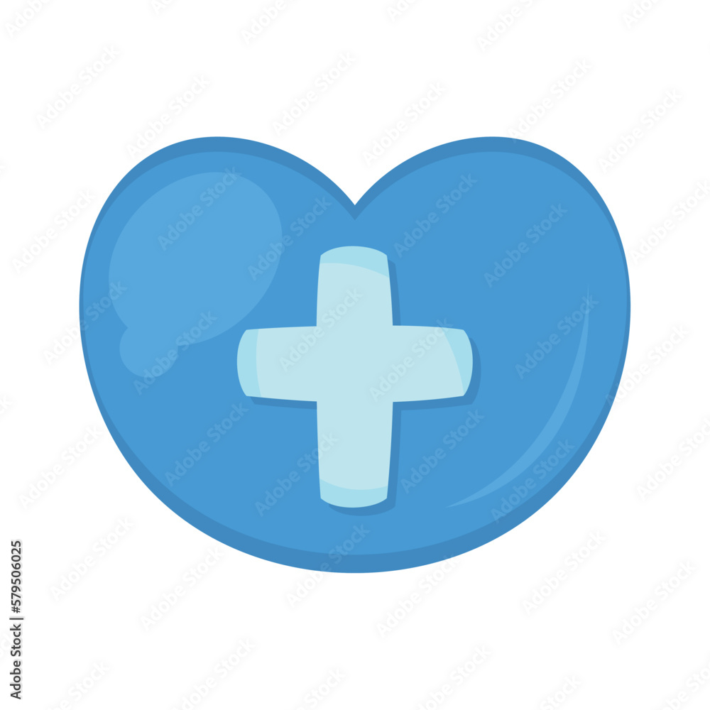 Wall mural blue medical heart