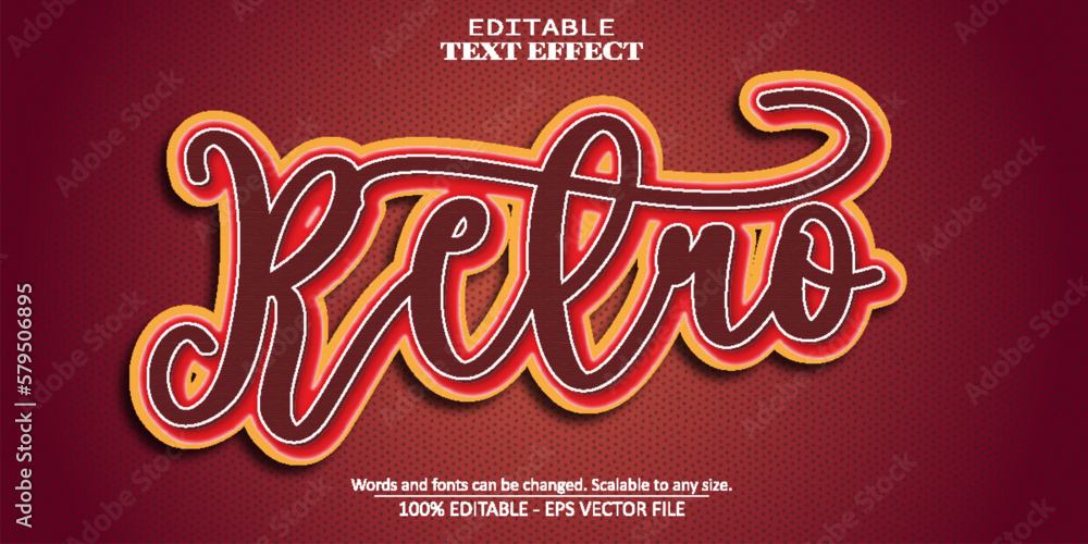 Poster retro text effect, editable old and retro text style