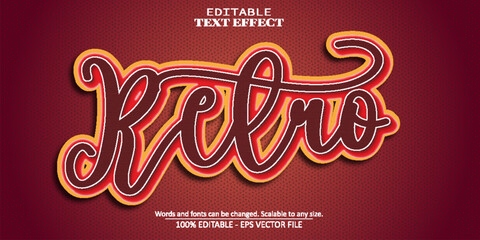 retro text effect, editable old and retro text style