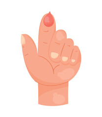 hand with blood drop