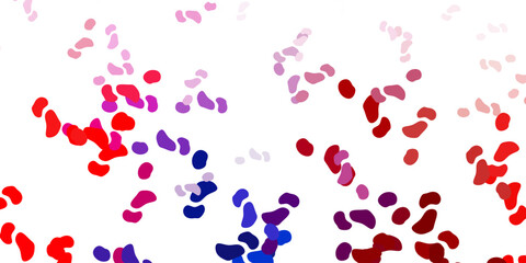 Light blue, red vector texture with memphis shapes.