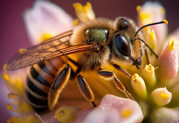 The Buzz of Spring: AI-Generated Macroscopic Macro-Photography of a Real Bee Pollinating a Flower