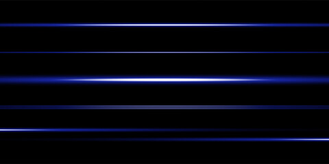 Abstract blue laser beam. On a black background. Vector illustration. lighting effect. directional spotlight.