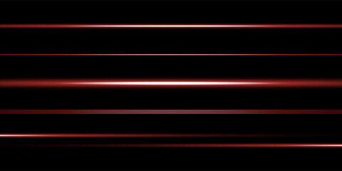 Abstract red laser beam. On a black background. Vector illustration. lighting effect. directional spotlight.
