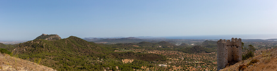 Fototapeta na wymiar Panoramablick über den Osten der Insel Mallorca in Spanien