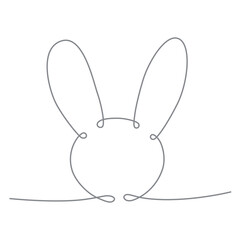 Easter bunny continues line hand draw element. 