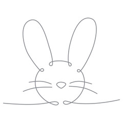Easter bunny continues line hand draw element. 