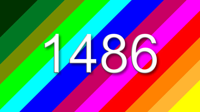 1486 colorful rainbow background year number