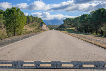 Speed bumps installed a local country road