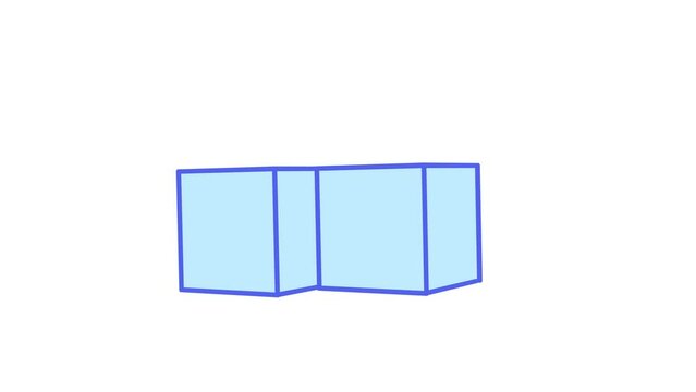 3D Cubes zoom in animation seamless loop on white and green background ready to use on websites, videos or presentations, 4k video ideally for business projects