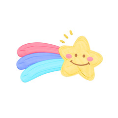 Cute comet star sky stationary sticker oil painting