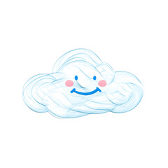 Cute cloud sky stationary sticker oil painting