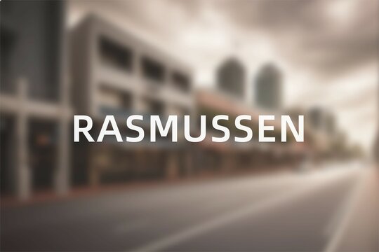 Rasmussen: Der Name der australischen Stadt Rasmussen in der Region Queensland vor einem Foto des Ortes