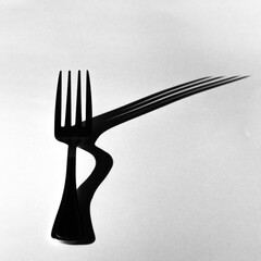 fork on white background minimalism