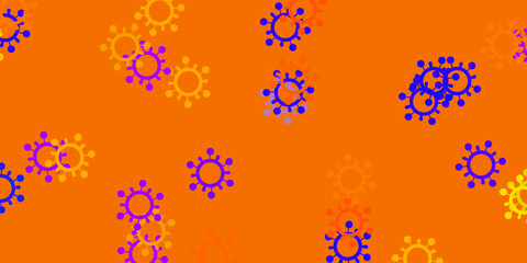 Light blue, yellow vector texture with disease symbols.