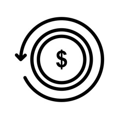 Refund icon. sign for mobile concept and web design. vector illustration