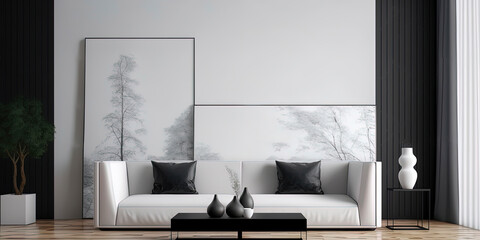 minimalist render living room interior