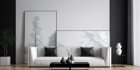 minimalist render living room interior