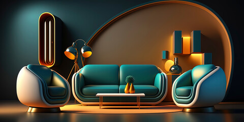 background with super modern furniture and fine design AI-Generated