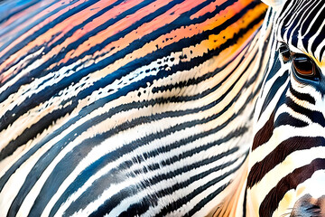Zebra skin pattern in colorful colors.  Generative AI.