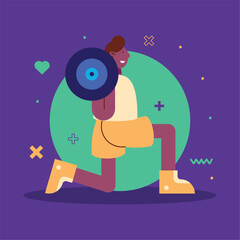 afro man lifting weight