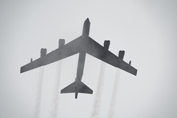 American military bomber B52 in the sky.