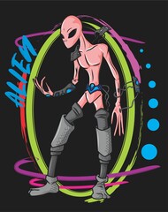 Alien Yi-an, Diseño original de alien en colores varios