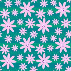 Floral seamless flower pattern for fabrics and textiles and packaging and gifts and cards and linens and kids