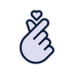 Heart finger icon. sign for mobile concept and web design. vector illustration
