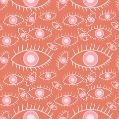Cartoon doodle ethnic seamless eyes pattern for wrapping paper and fabrics and linens and kids clothes print