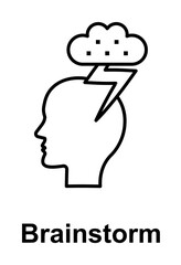Head, cloud, thunder icon illustration design art