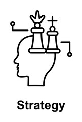 Chess, marketing, brain icon illustration design art