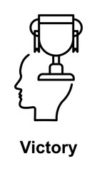 Award, trophy, head icon illustration design art