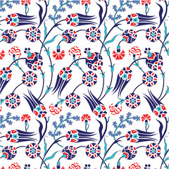 iznik tulip pattern tiled ethnic ivy islamic figures