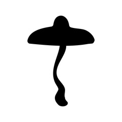 Mushroom icon. Poisonous and edible mushroom black silhouette. Vector isolated on background.