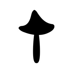 Mushroom icon. Poisonous and edible mushroom black silhouette. Vector isolated on background.