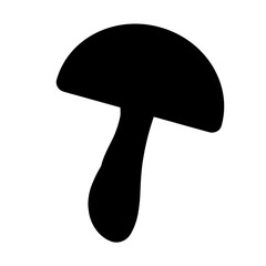 Mushroom icon. Poisonous and edible mushroom black silhouette. Vector isolated on background.