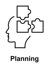 Puzzle, strategy, brain icon illustration design art