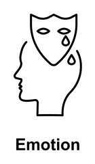 Drama, emotion, head icon illustration design art