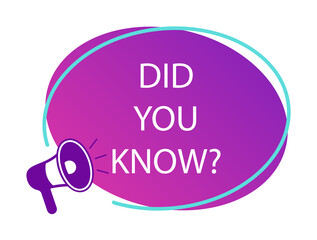 did you know tag, color, megaphone, purple icon