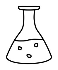 flask with liquid sketch icon