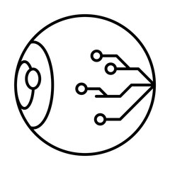 chip in eye icon illustration design art