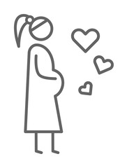 Pregnant, woman icon illustration design art