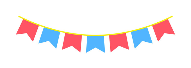 garlands, party flags colored icon