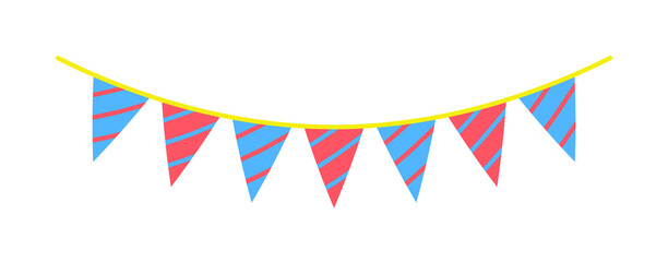 garlands, party flags colored icon