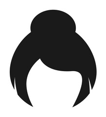 hair, woman, haircut bun icon