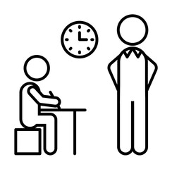 Home schooling, taking examination icon